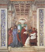 Melozzo da Forli Pope Sixtus IV appoints Platina as Prefect of the Vatican Library (mk45) Spain oil painting artist